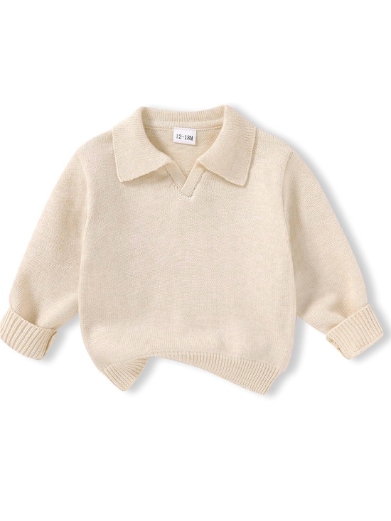 Other - Cream Knit Polo Sweater 12-18 mos